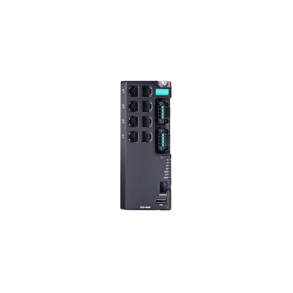 Managed Ethernet switch with 8 10/100BaseTX ports, dual power inputs 12/24/48 VDC, -40 to 75 degre